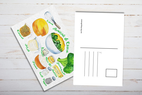 Broccoli Cheese Recipe Postcard