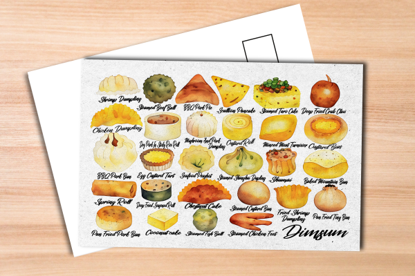 Chinese Dimsum Postcard