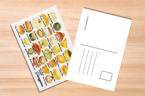 Chinese Dimsum Postcard Watercolor Art - Image 4