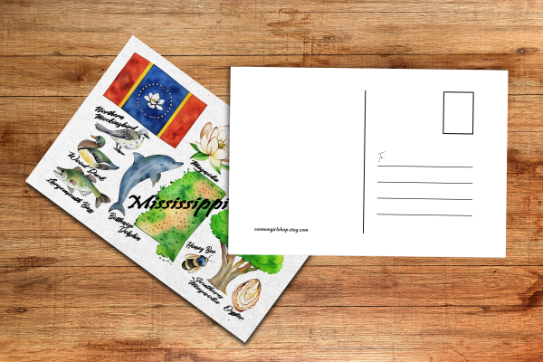 Mississippi State Postcard Watercolor - Image 4