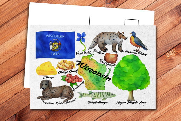Wisconsin State Postcard