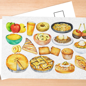 Apple Foods Postcard