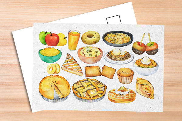 Apple Foods Postcard