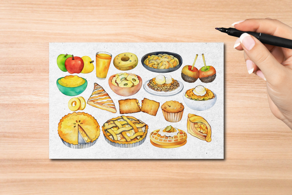 Apple Foods Postcard