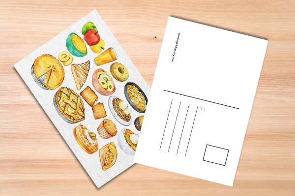 Apple Foods Postcard Watercolor Art - Image 4