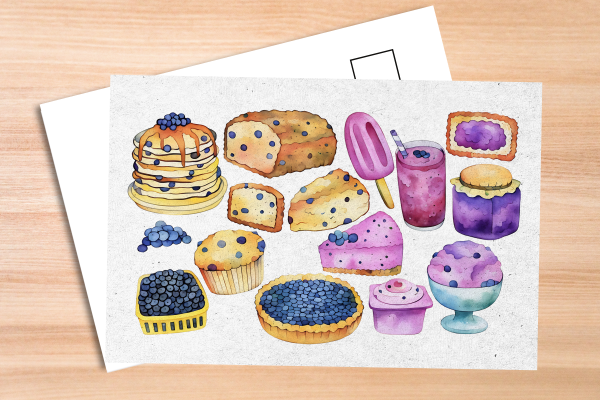Blueberry Foods Postcard