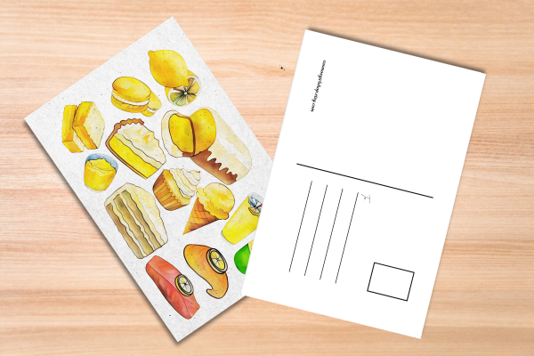 Lemon Foods Postcard Watercolor Art - Image 4