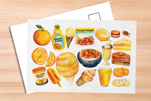 Orange Foods Postcard