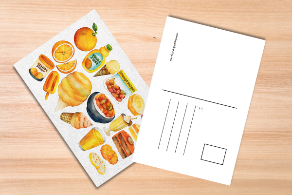 Orange Foods Postcard Watercolor Art - Image 4