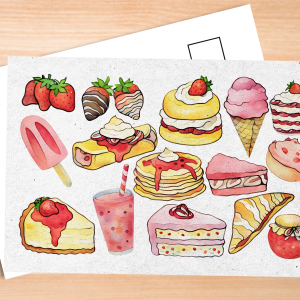 Strawberry Foods Postcard