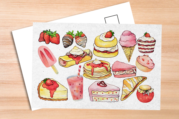 Strawberry Foods Postcard