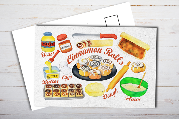Cinnamon Rolls Recipe Postcard