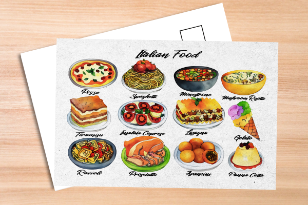Italian Food Postcard