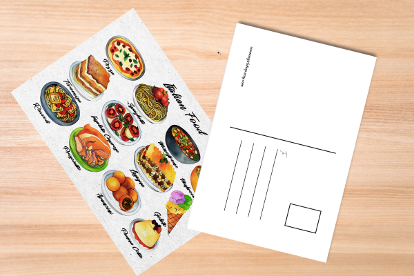 Italian Food Postcard Watercolor Art - Image 4