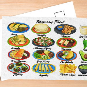 Mexican Food Postcard