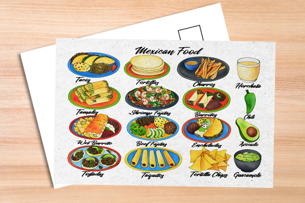 Mexican Food Postcard