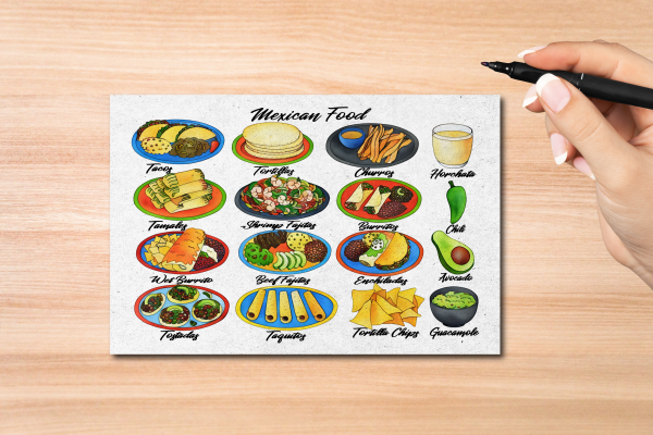 Mexican Food Postcard
