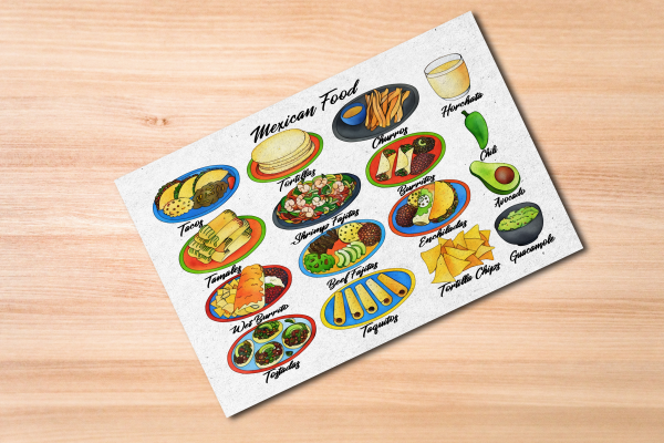 Mexican Food Postcard