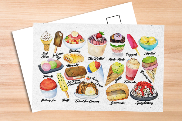 Ice Cream Around The World Postcard