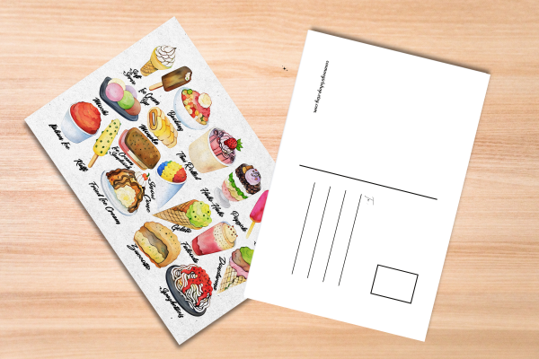 Ice Cream Around The World Postcard Watercolor Art - Image 4