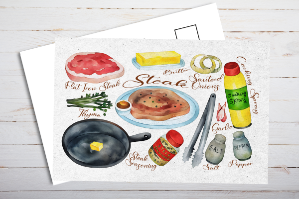 Steak Recipe Postcard