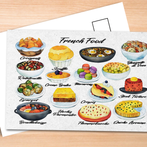 French Food Postcard