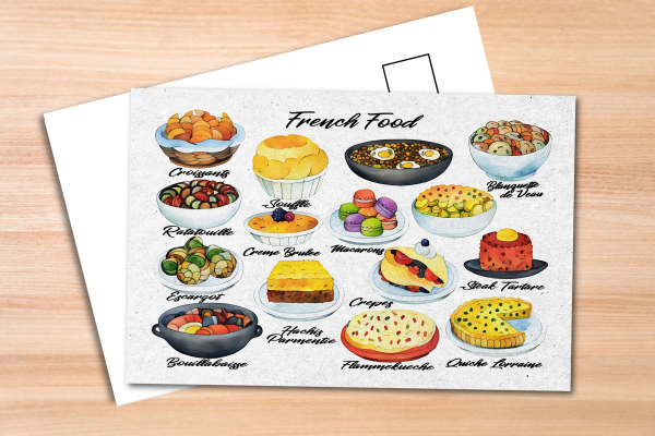 French Food Postcard