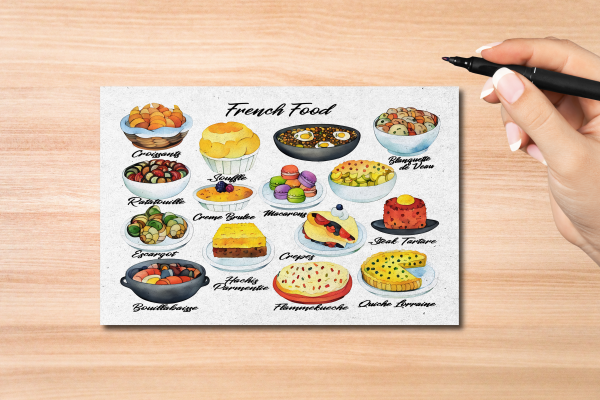 French Food Postcard