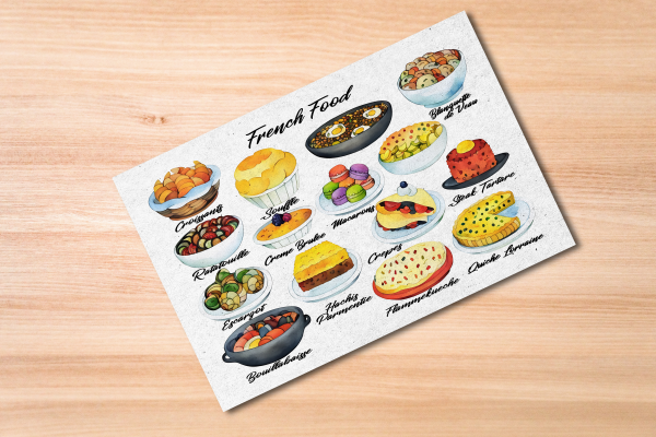 French Food Postcard