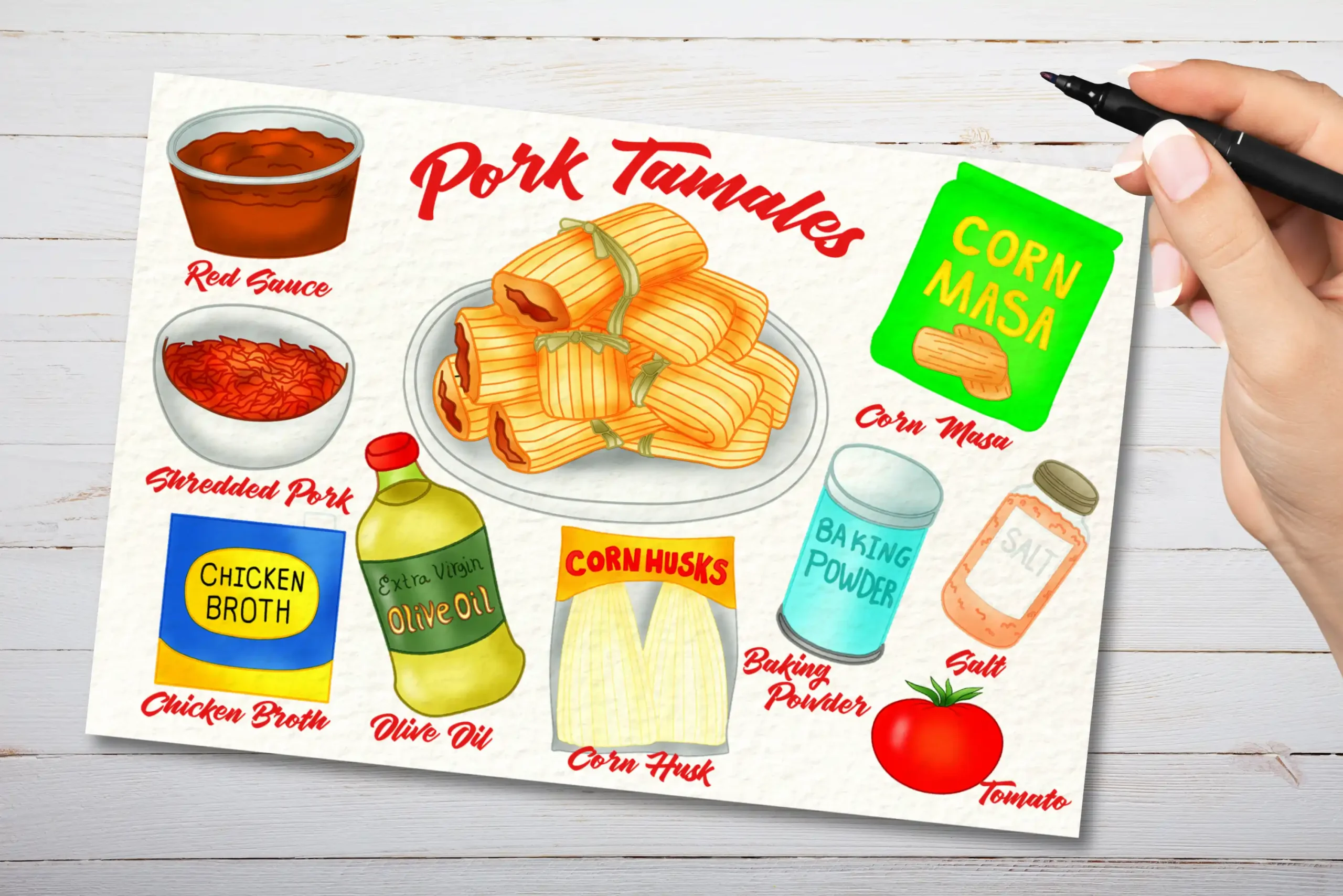 Pork Tamales Recipe Postcard