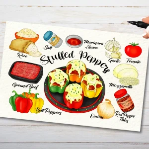 Stuffed Peppers Recipe Postcard