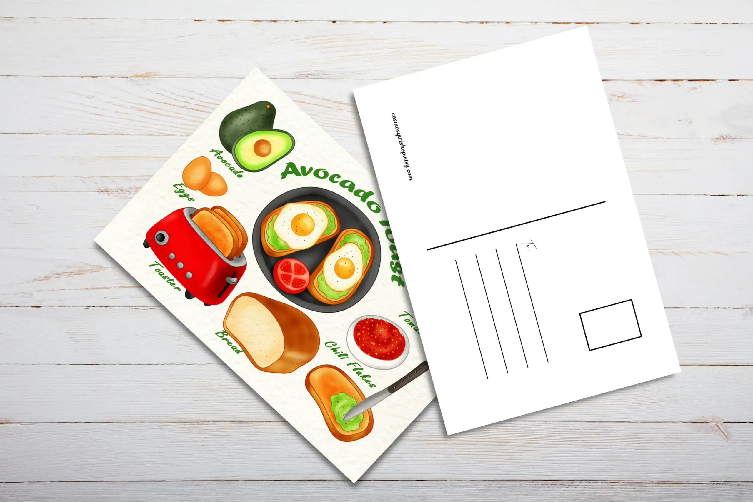 Avocado Toast Recipe Postcard