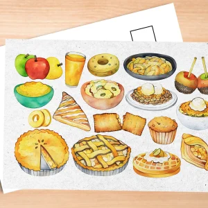 Apple Foods Postcard