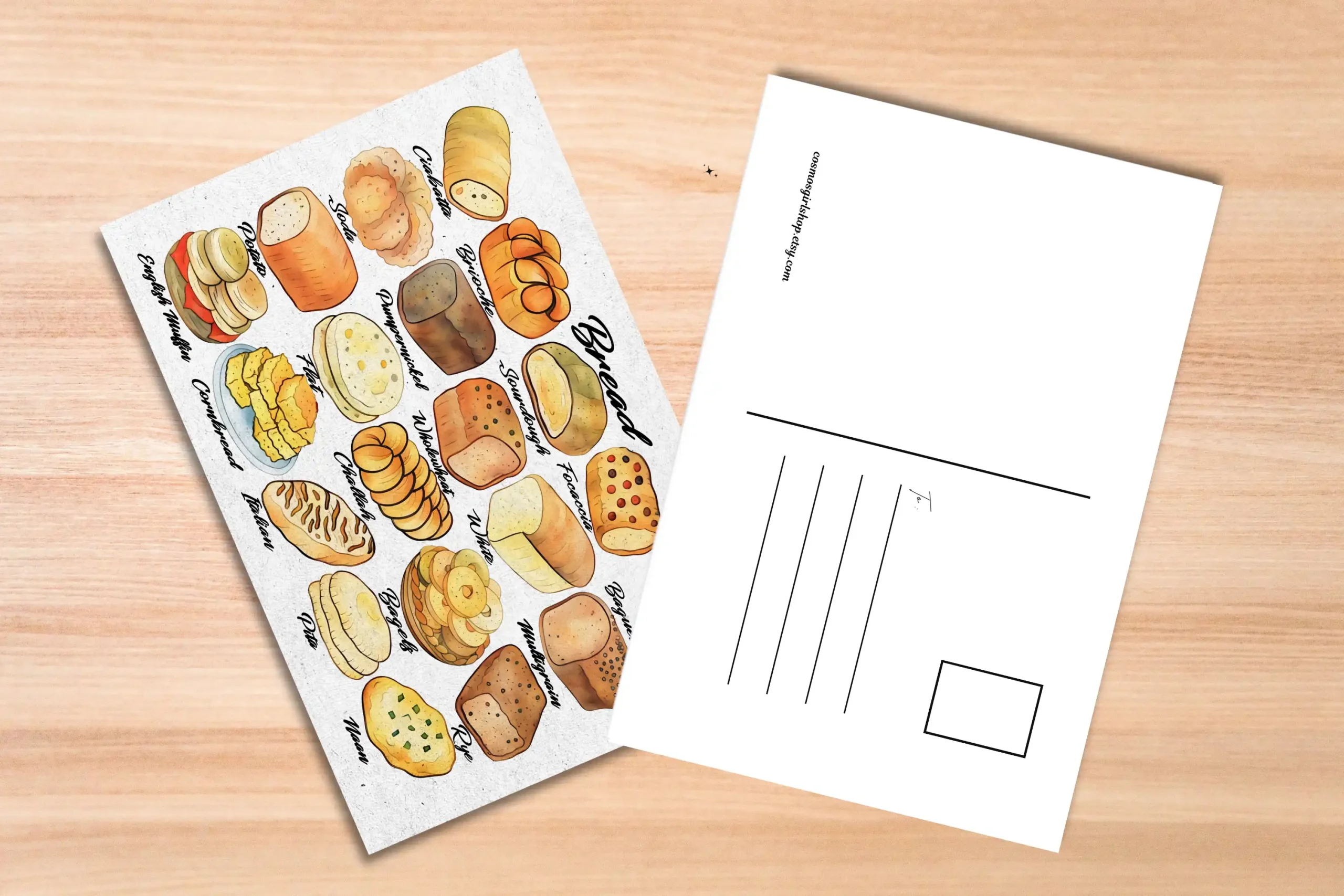 Bread Postcard Watercolor Art - Image 4
