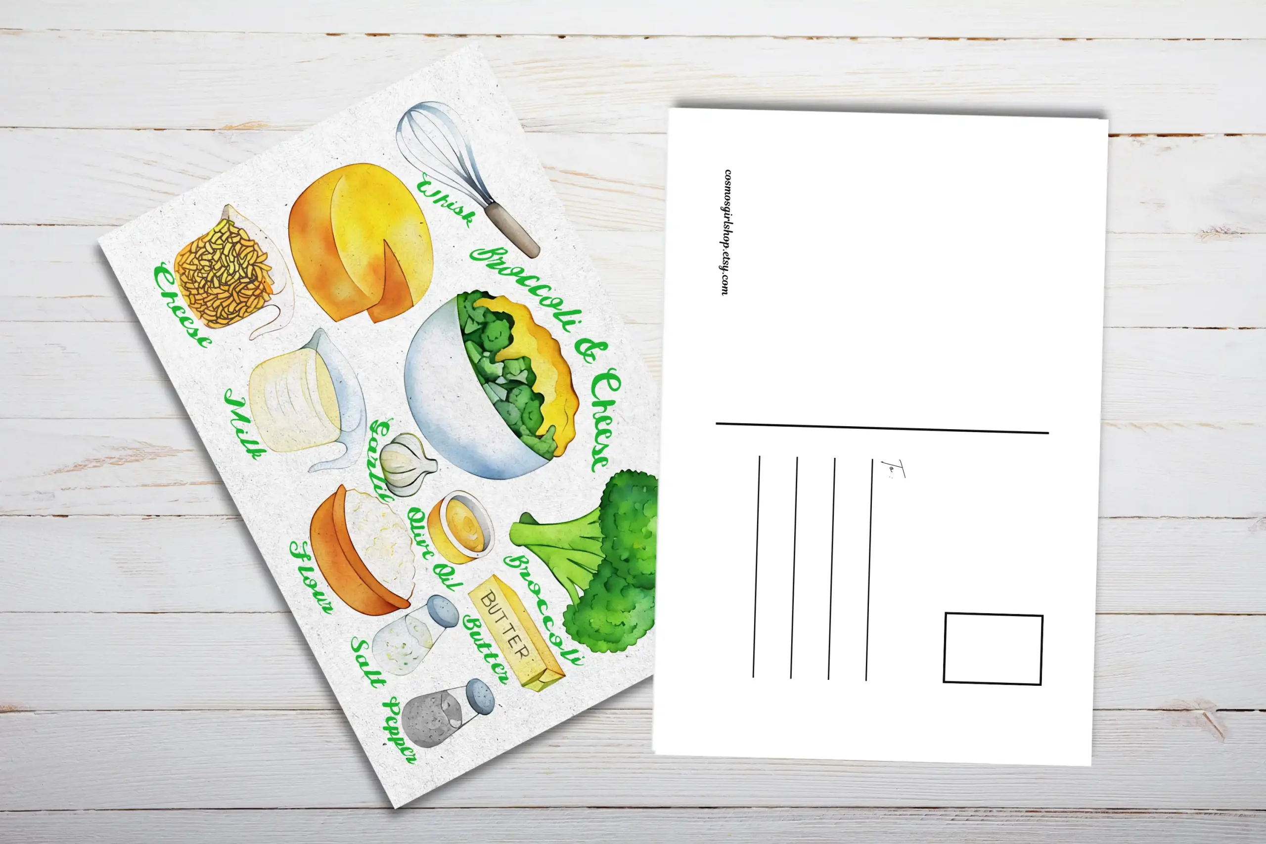 Broccoli Cheese Recipe Postcard