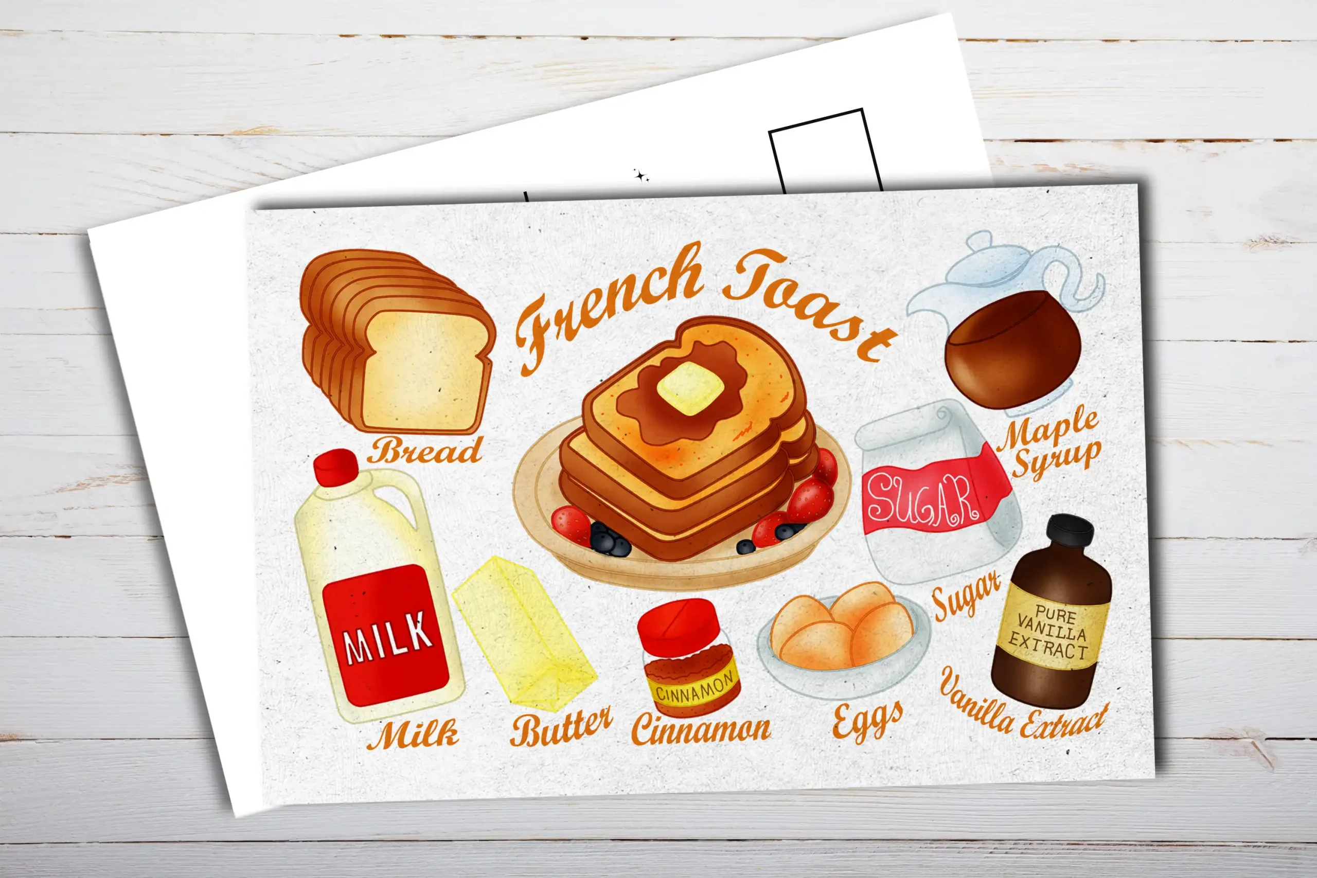French Toast Recipe Postcard