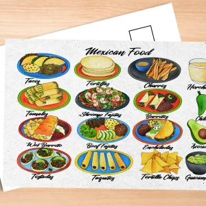 Mexican Food Postcard