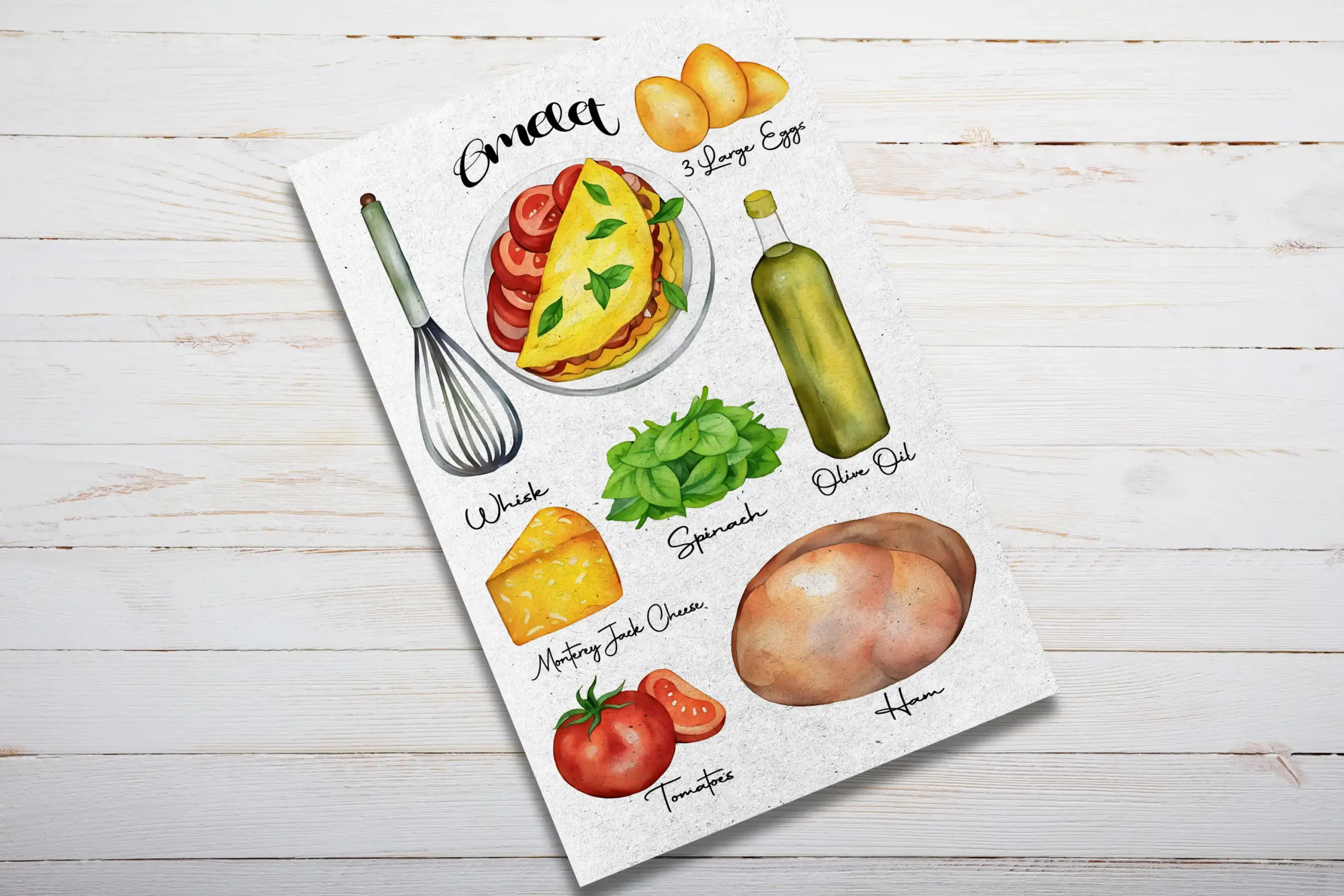 Omelet Recipe Postcard