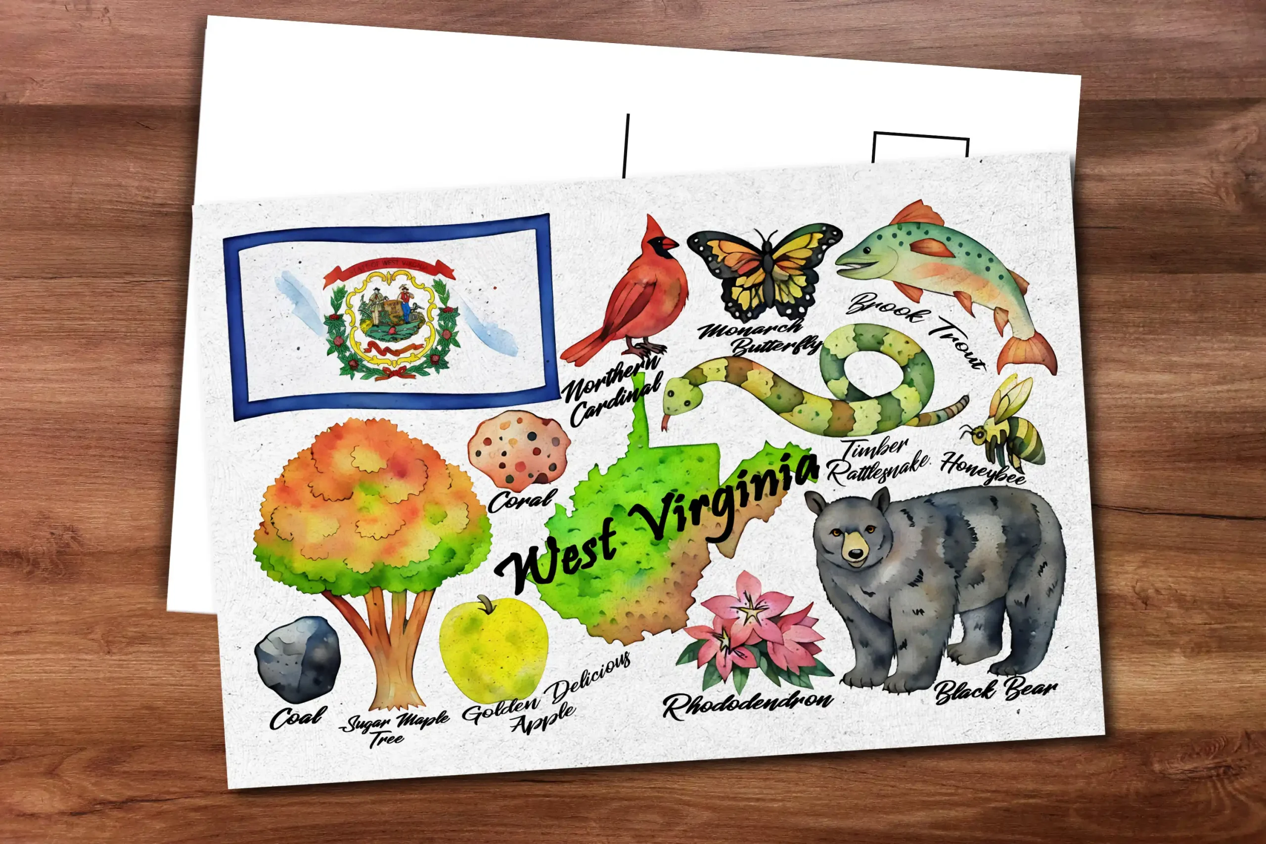 West Virginia State Postcard