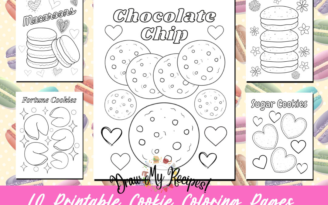 Cookie Coloring Page Printables (10 Page Bundle)