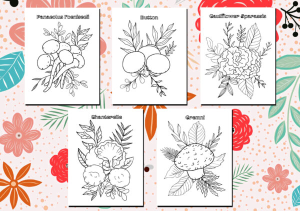 15 Edible Mushroom Coloring Pages