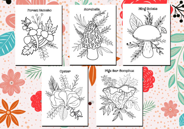 15 Edible Mushroom Coloring Pages