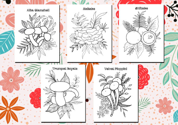 15 Edible Mushroom Coloring Pages