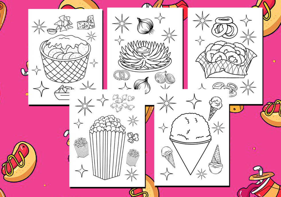 15 Carnival Food Coloring Pages Printables - Draw My Recipes