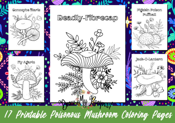 Poisonous Mushroom Coloring Pages