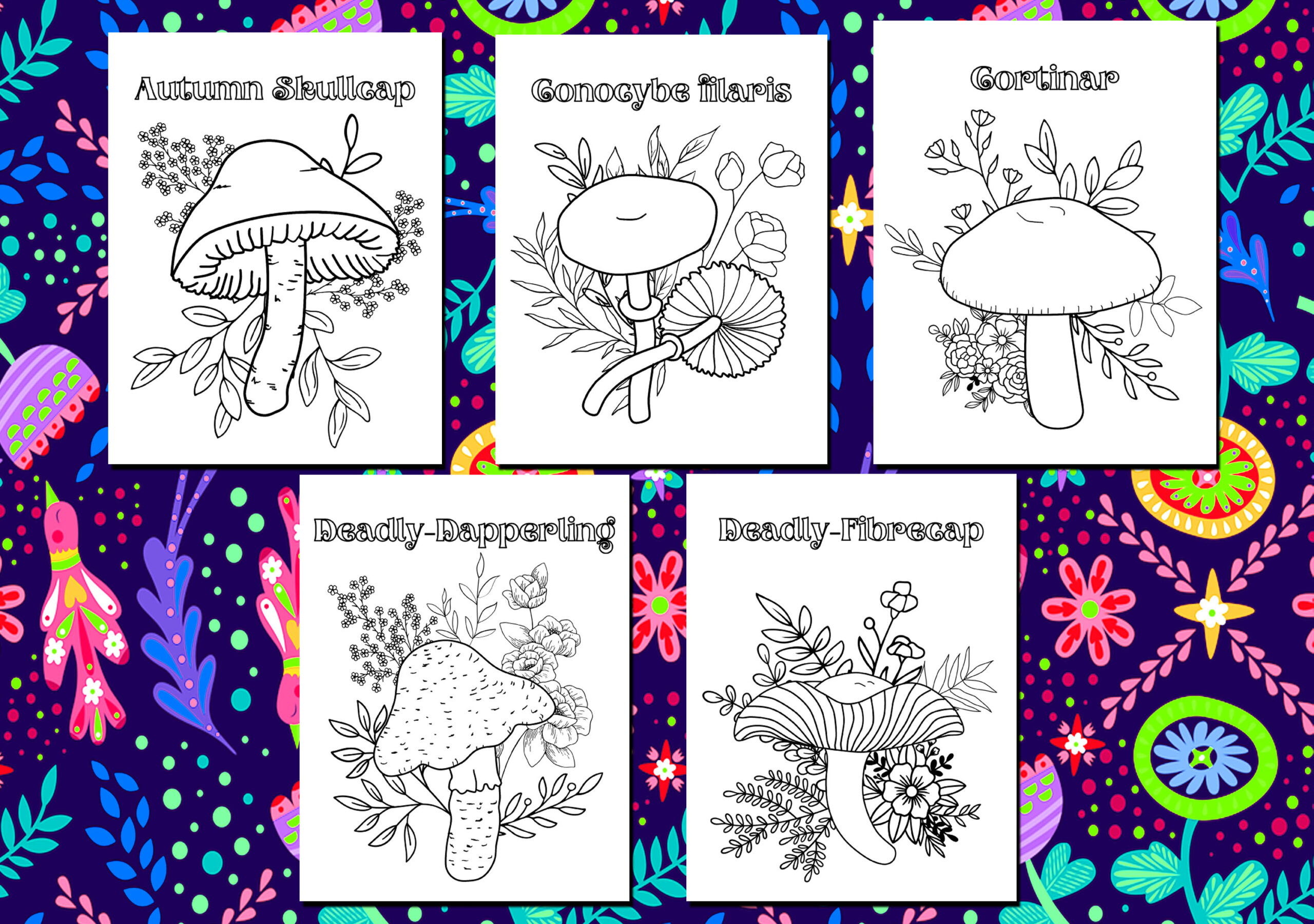 Poisonous Mushroom Coloring Pages