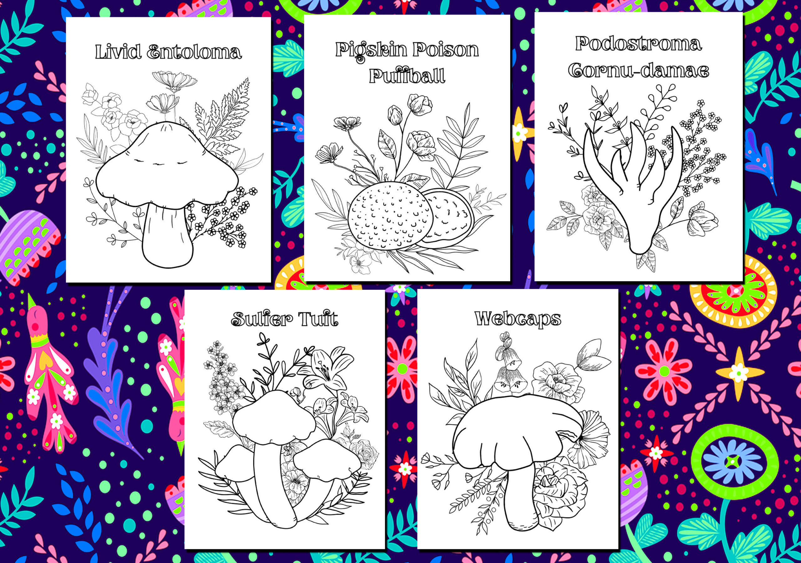 Poisonous Mushroom Coloring Pages